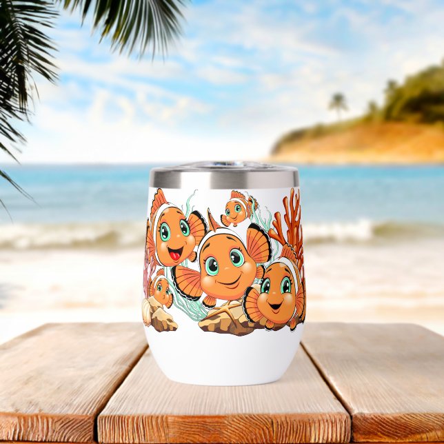 Clown fish Cartoon cute Family Underwater (Plage (pivotée))