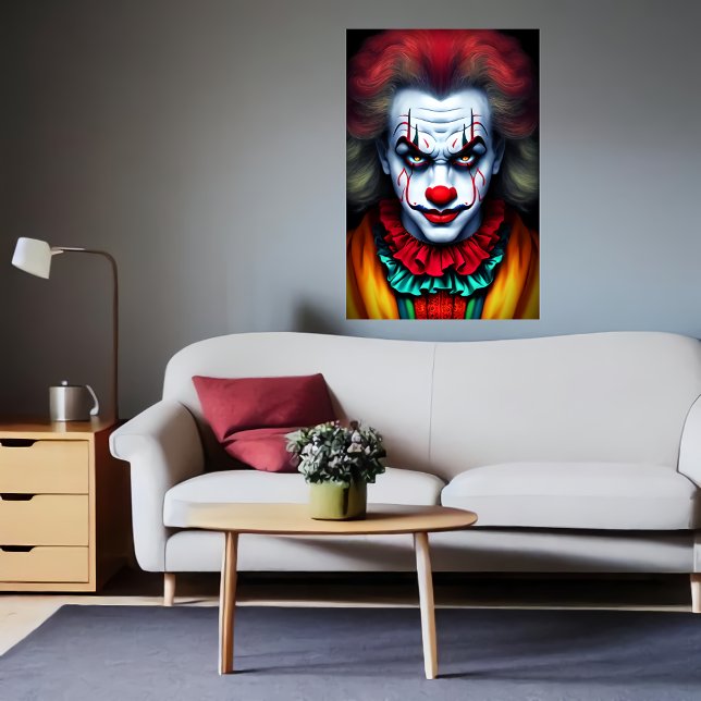 Clown mâle effrayant | AI Art Poster (Créateur téléchargé)