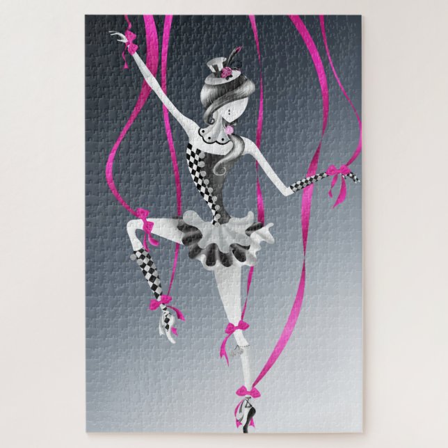 Clown Marionnette Bleu Rubans Jigsaw Puzzle (Vertical)