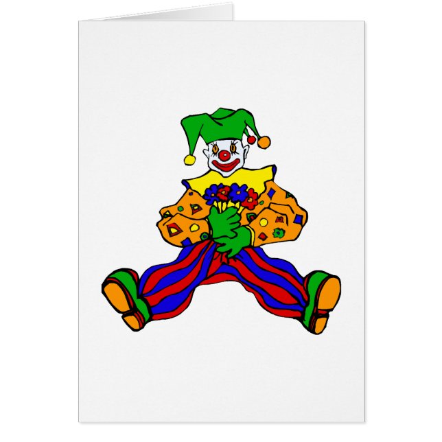 Clown mignon avec des fleurs (Devant)