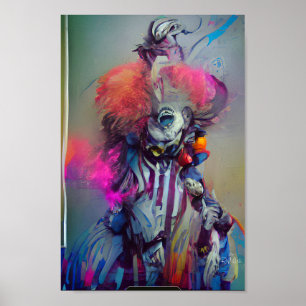 CLOWN QUEEN affiche d'illustration de l'art imagin