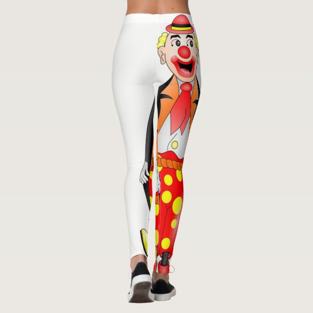 clown rouge leggings blancs adolescent long (Dos)