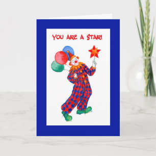 Clown 'Tu es une étoile ! ' Carte