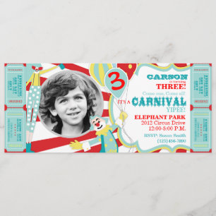 Clowns de cirque Invitation d'anniversaire T-AQRD