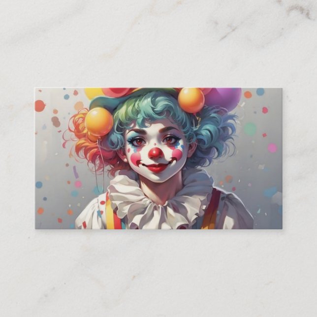 Clowns pour les fêtes d'anniversaire Cartes de vis (Devant)