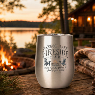 Club au bord du feu Deerwood Lake Verre à vin ther