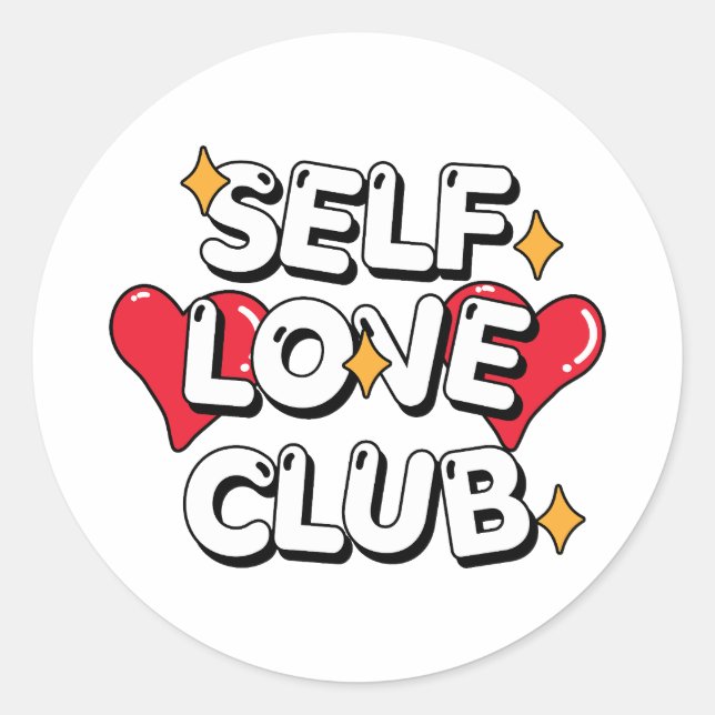 Club Autocollant Rond d'Amour de Soi (Devant)