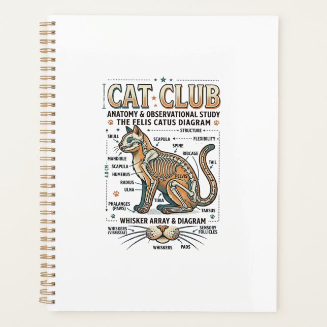 Club Chat Anatomie du Chat Diagramme Scientifique  (Devant)