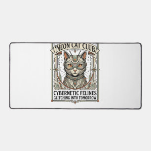 Club Chat Néon Chat Cyberpunk Vintage Vector Art S