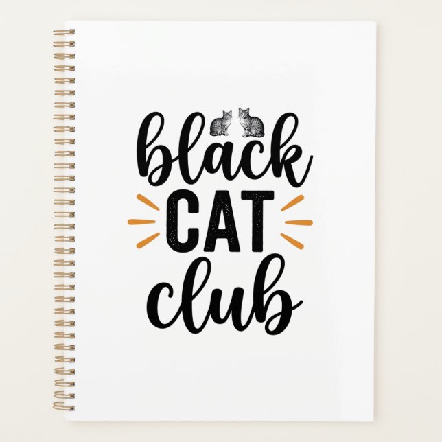 Club Chat Noir Design Vector Amateur de Chat Vinta (Devant)