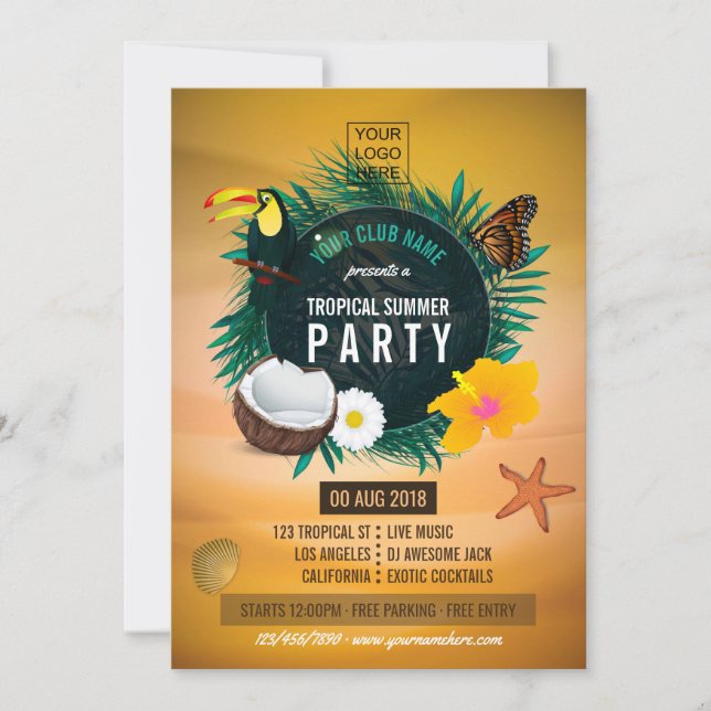 Club/Corporate Tropical Summer ajouter photo et lo (Devant)