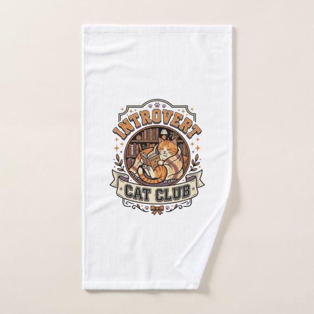 Club de chat introverti Chat introverti Anti socia (Serviette à main)