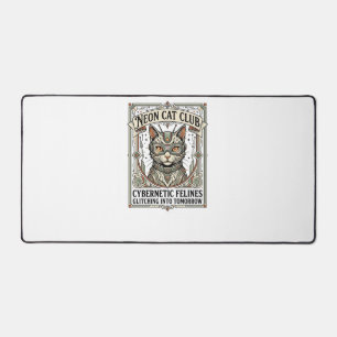 Club de chat néon Chat Cyberpunk Vintage Art vecto