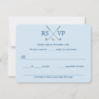 Club de golf Blue Striped Wedding Carte RSVP 4.25x