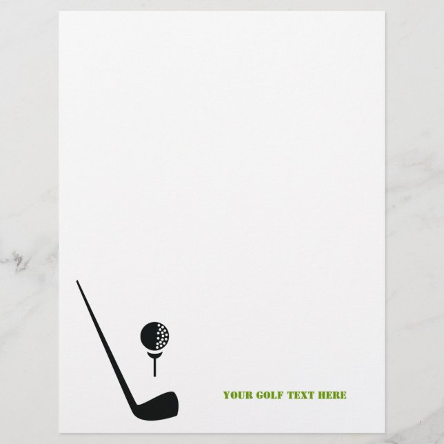 Club de golf et boule noir, vert personnalisé (Devant)