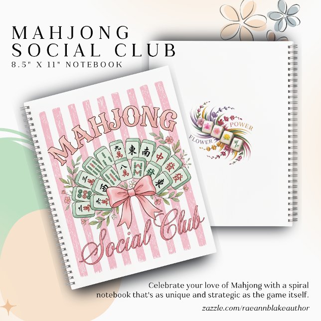 Club de Mahjong Cahier à reliure spirale 21,59 cm  (Créateur téléchargé)