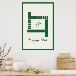 Club de Mahjong Minimaliste Art Mural