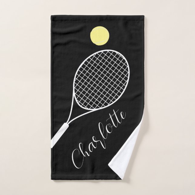 Club de Tennis Elegant Script Name (Serviette à main)