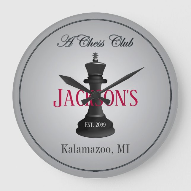 Club d'échecs classique avec horloge murale King D (Recto)
