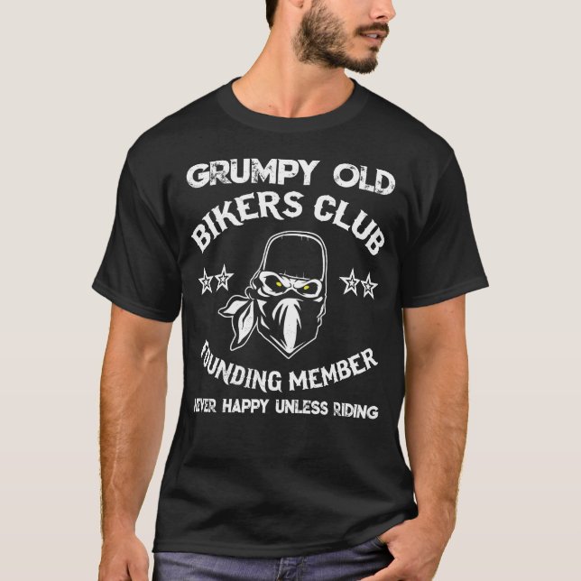 Club grincheux de motards de T-shirt de moto vieux (Devant)