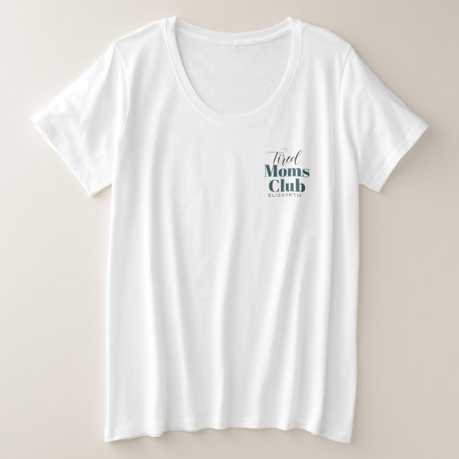 Club maman fatigué Calligraphie monogramme Sweatsh (Design devant)