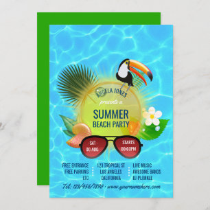 Club Summer Beach Party invitation personnalisée