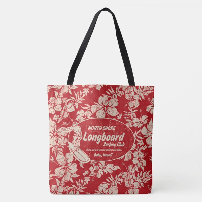 Club Surf Longboard Logo et Hibiscus Beach Sac (Devant)