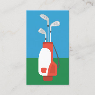 Clubs de golf Cartes de visite - Rouge Vert Bleu