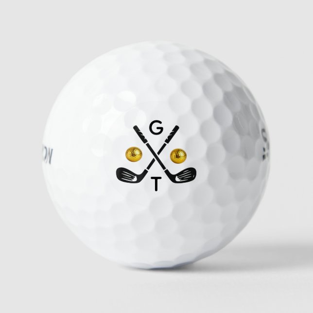 Clubs de golf personnalisés avec monogramme Balles (Recto)