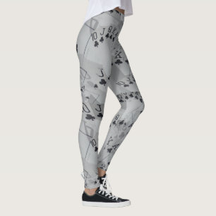 Clubs Stright Flush, Dames Poker Cartes Leggings