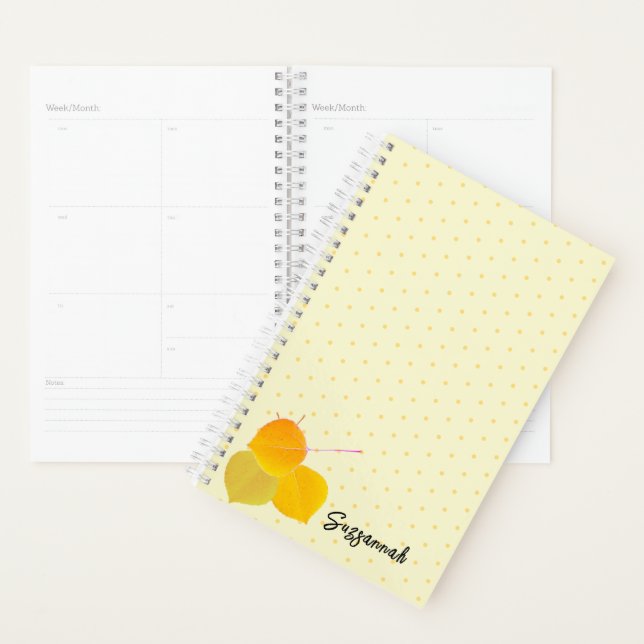 Cluster d'Aspen automne sur Orange Polka Dot Motif (Devant avec enveloppe)