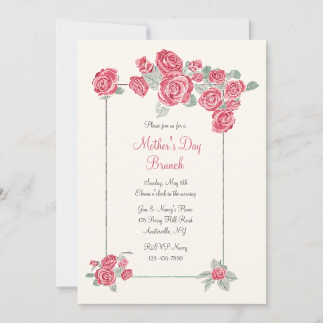 Cluster de Red Roses Invitation (Devant)