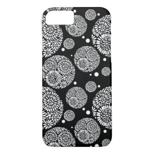 Clusters à fleurs noir et blanc iPhone 7 Coque