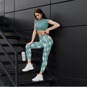Cly Girl Green Checker Exercice Femmes Leggings