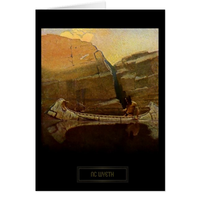CN Wyeth Peinture historique Canot autochtone indi (Devant)
