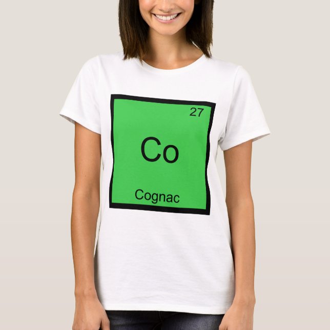 Co - Cognac T-Shirt drôle de symbole d'élément de  (Devant)