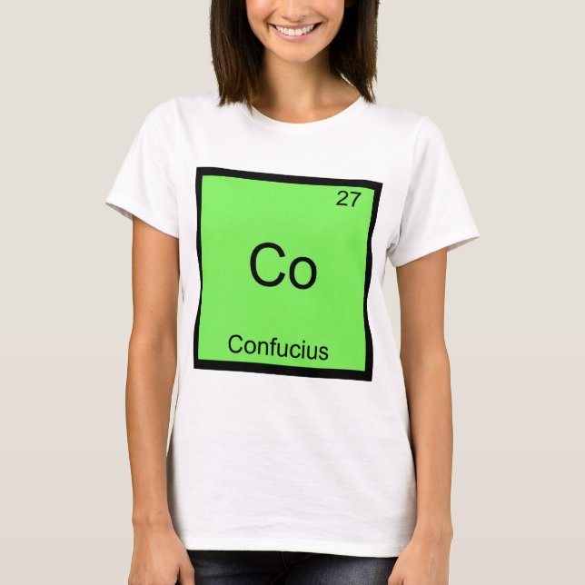 Co - Confucius T-shirt symbole d'élément de chimie (Devant)