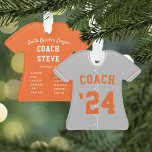 Coach de baseball gris et orange<br><div class="desc">Commémorez une saison fantastique pour l'entraîneur de baseball de vos enfants avec cette décoration personnalisée cool dans une couleur gris et orange. Personnalisez le front avec l'année, avec "Entraîneur" ci-dessus, et ajoutez plus de détails à l'arrière, y compris le nom de l'entraîneur, le nom de l'équipe ou de la ligue,...</div>
