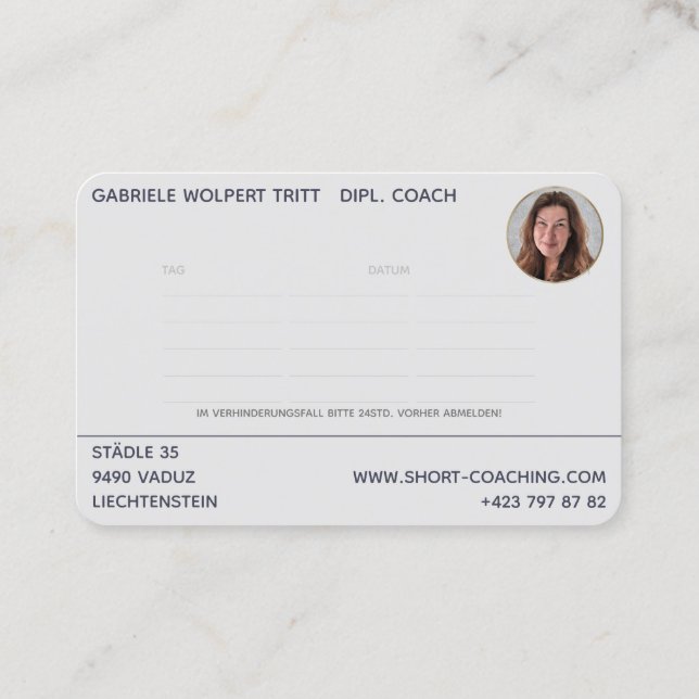 Coaching court1 - Carte de visite de carte d'affai (Dos)