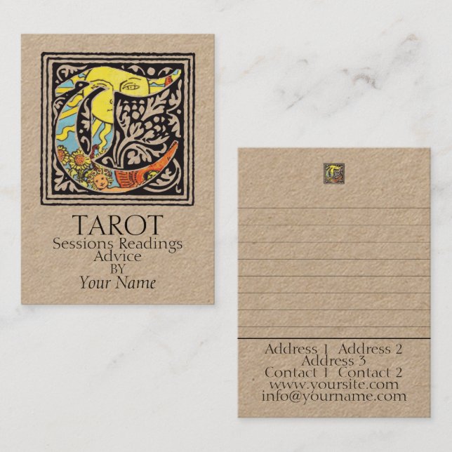 Coaching TAROT, Lectures, Conseils - Carte de visi (Devant / Derrière)