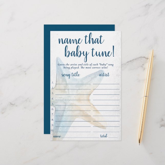 Coastal Chic | Blue Starfish Nom qui donne du goût (Devant/Arrière en situation)