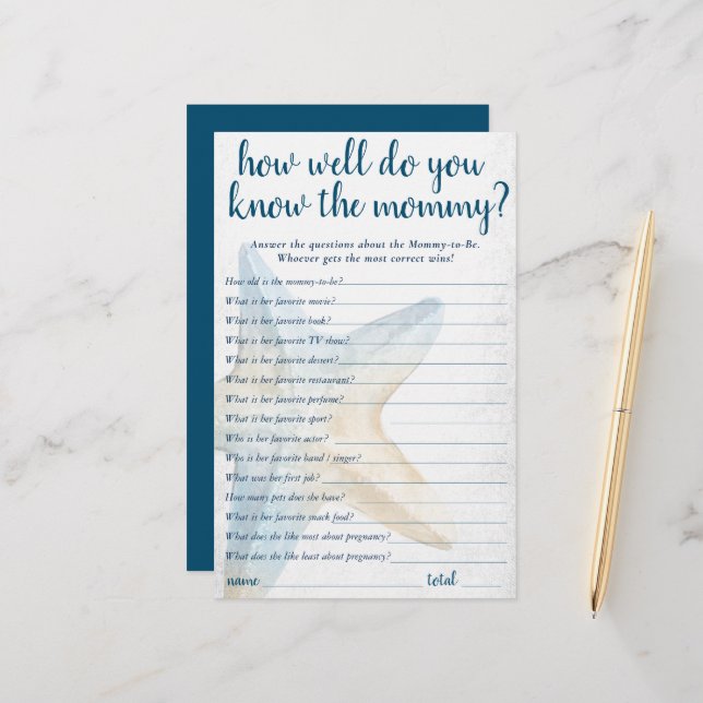 Coastal Chic | Blue Starfish Qui Connaît Mommy Gam (Devant/Arrière en situation)