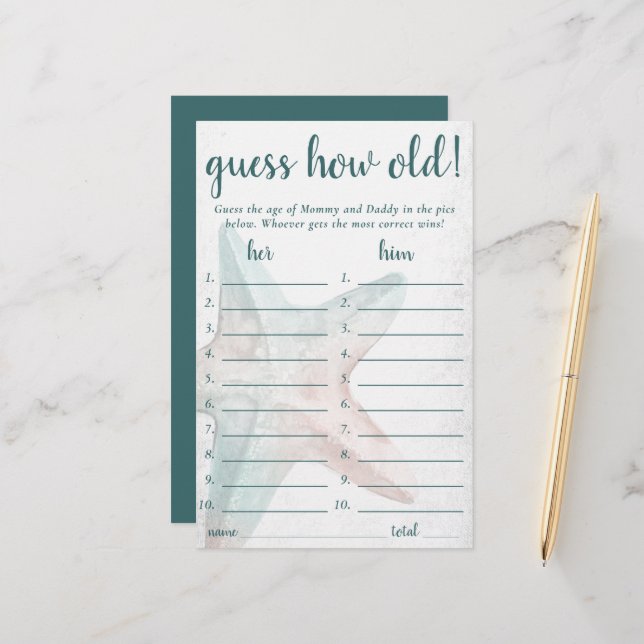 Coastal Chic | Turquoise Starfish Devinez Quel Jeu (Devant/Arrière en situation)