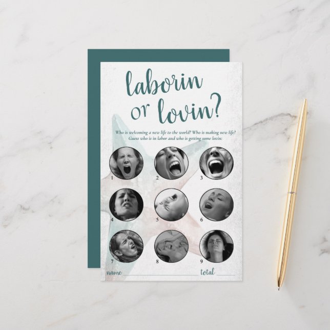 Coastal Chic | Turquoise Starfish Laborin ou Lovin (Devant/Arrière en situation)