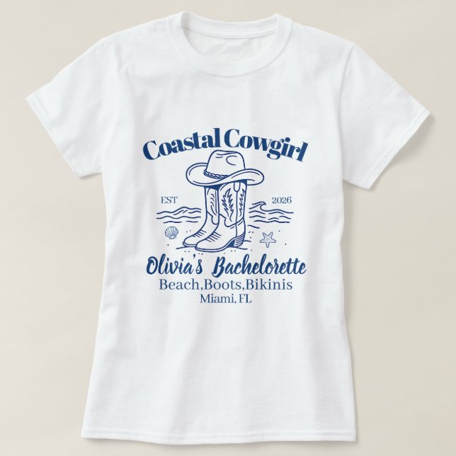 Coastal Cowgirl Bachelorette Party club T-shirt (Design devant)