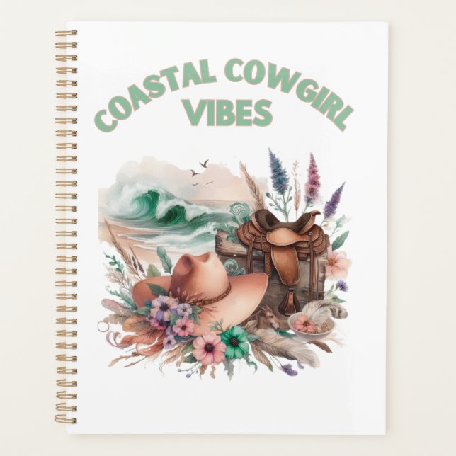 Coastal cowgirl vibes, floral feminine planner (Devant)
