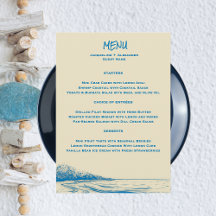 Coastal Granddaughter Wedding Menu With Guest Name