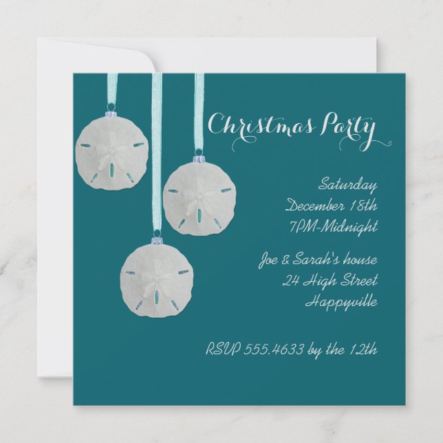 Coastal Holiday House Party Teal Invitation (Devant)