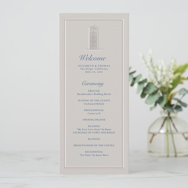 Coastal Lighthouse Nautical Formal Wedding Program (Debout devant)