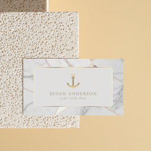 Coastal Luxury Carte de visite - Marbre blanc Desi